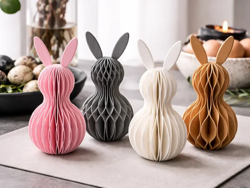 Mô hình chú thỏ 3D cấu trúc tổ ong trang trí cực đẹp - Image 3