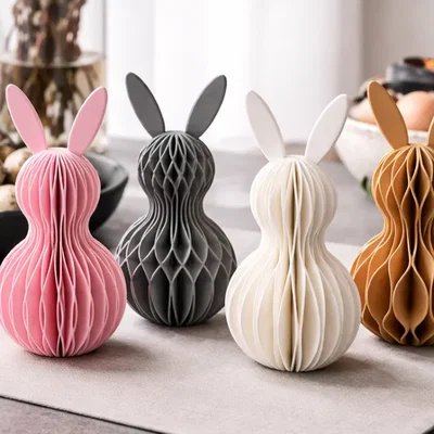 Mô hình chú thỏ 3D cấu trúc tổ ong trang trí cực đẹp