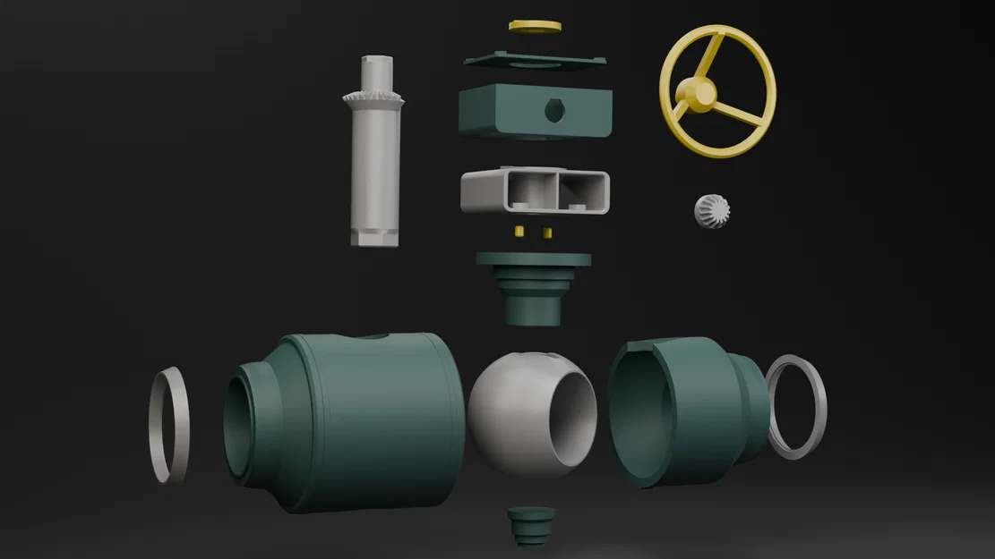 Mô hình Van Bi (Working Ball Valve) lắp ráp được - Image 3