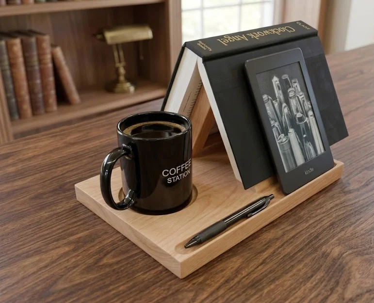 Người Bạn Đồng Hành Của Mọt Sách - Giá Để Sách & Trạm Đựng Cà Phê 2 trong 1 - Image 1