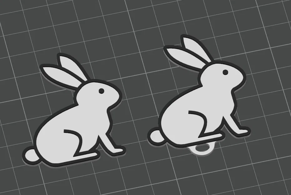 Móc khóa thỏ tối giản (Minimalist Bunny Keychain) - Image 1