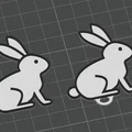 Móc khóa thỏ tối giản (Minimalist Bunny Keychain) - Thumbnail 1