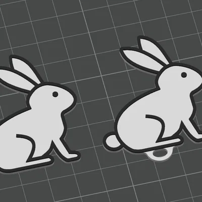 Móc khóa thỏ tối giản (Minimalist Bunny Keychain)