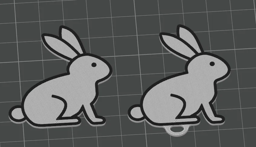 Móc khóa thỏ tối giản (Minimalist Bunny Keychain) - Image 2
