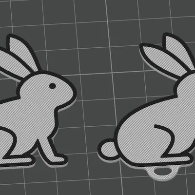 Móc khóa thỏ tối giản (Minimalist Bunny Keychain)