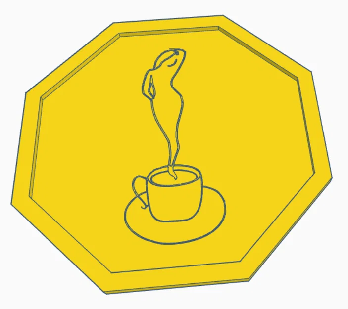 Miếng lót ly nghệ thuật hình thiếu nữ (Coaster woman) in 3D - Image 1