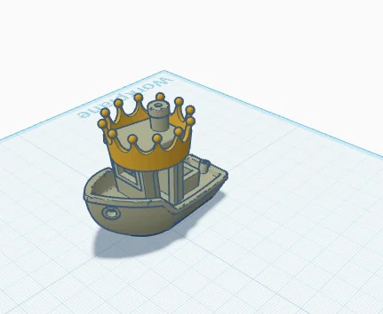 Mô hình tàu Benchy đội vương miện 3D độc đáo cho tín đồ in 3D - Image 1