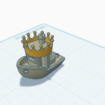 Mô hình tàu Benchy đội vương miện 3D độc đáo cho tín đồ in 3D