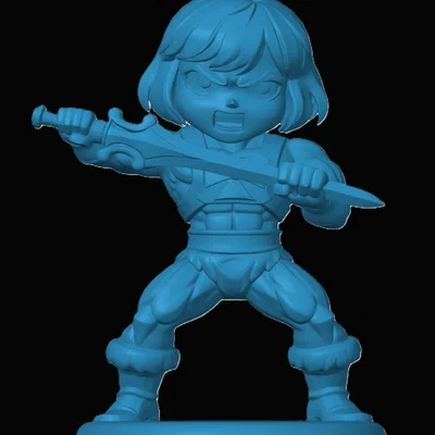 Mô hình 3D He-Man phong cách Chibi - Tượng trưng bày siêu chất