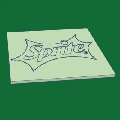 Mẫu in 3D bảng logo Sprite decor trang trí độc đáo