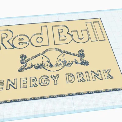 Mô hình bảng hiệu logo Red Bull trang trí in 3D ấn tượng