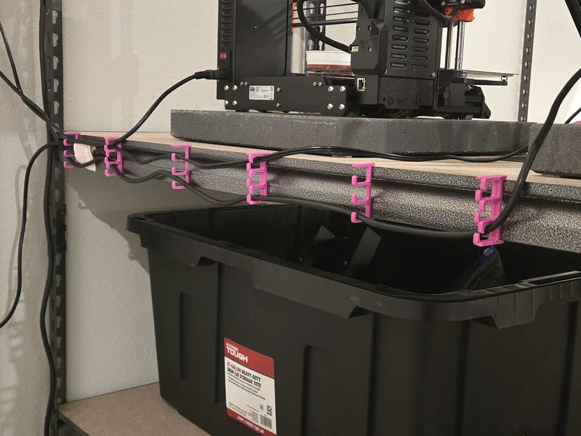 Phụ kiện kẹp dây cáp in 3D cho kệ để đồ - Gọn gàng, dễ sử dụng - Image 2