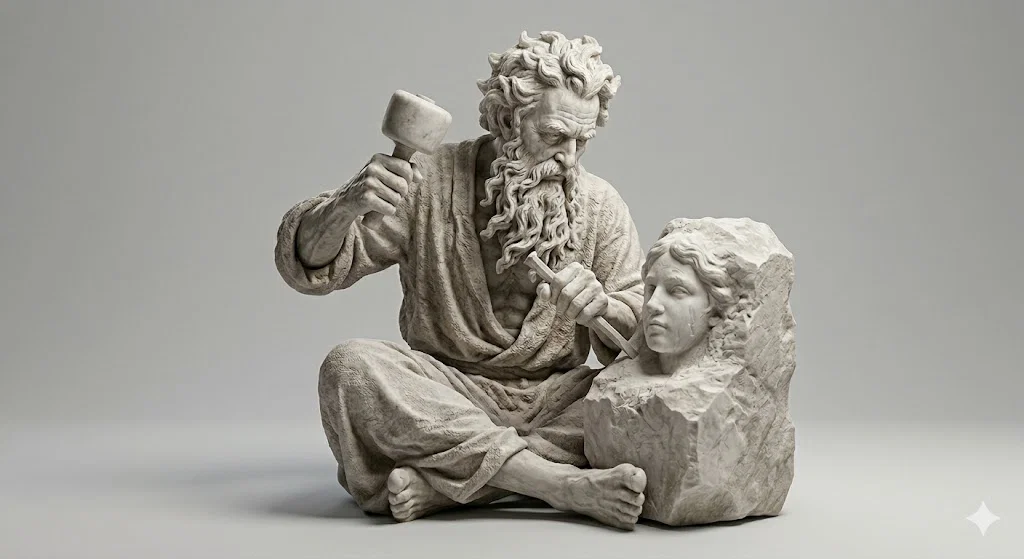 Tượng người đàn ông đang tạc tượng - Image 1