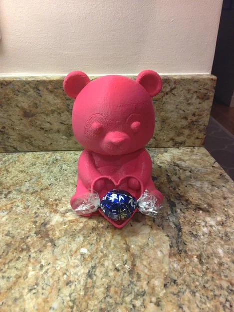 Mô hình gấu bông 3D ôm giỏ trái tim làm quà tặng siêu đáng yêu - Image 1