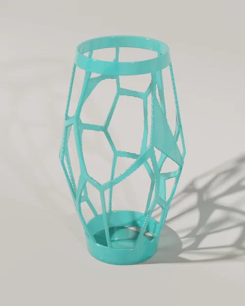 Bình hoa họa tiết Voronoi — Cấu trúc lưới hình học | Không cần support - Image 1