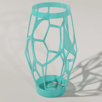 Bình hoa họa tiết Voronoi — Cấu trúc lưới hình học | Không cần support