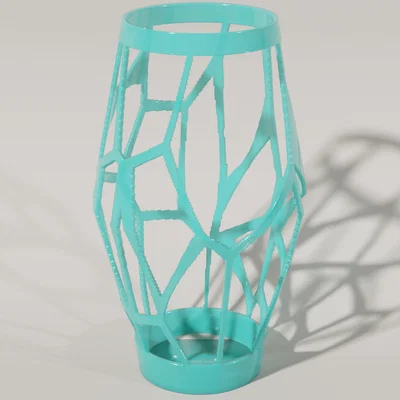 Bình hoa họa tiết Voronoi — Cấu trúc lưới hình học | Không cần support