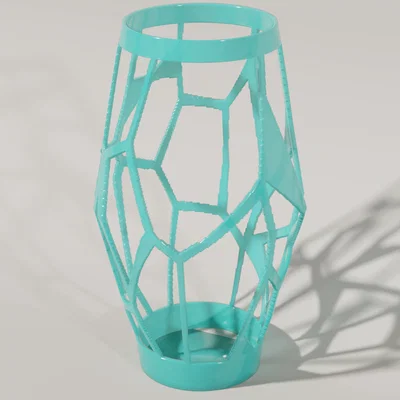 Bình hoa họa tiết Voronoi — Cấu trúc lưới hình học | Không cần support