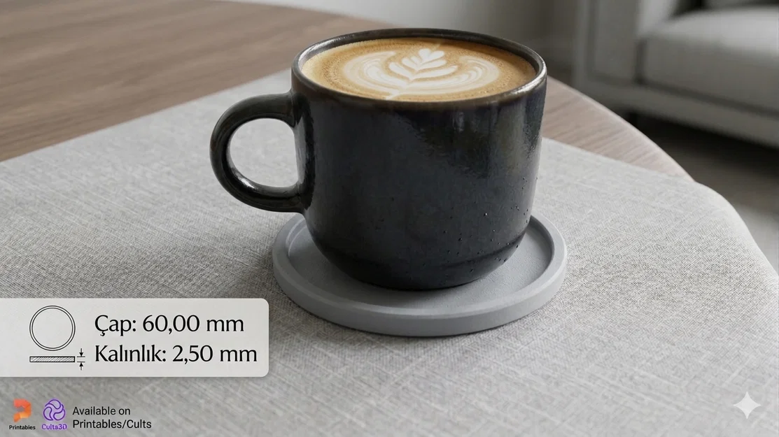 Đế lót ly 3D (Bardak Atlığı) tối giản - Bảo vệ mặt bàn hiệu quả - Image 1