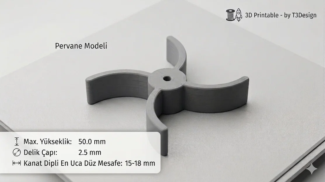 Cánh quạt mini 3D (Pervane) - Phụ kiện mô hình cơ khí chính xác - Image 1