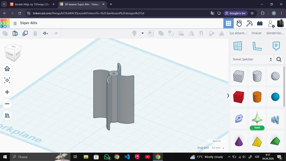 Cánh quạt mini 3D (Pervane) - Phụ kiện mô hình cơ khí chính xác - Image 2