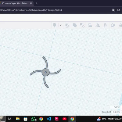Cánh quạt mini 3D (Pervane) - Phụ kiện mô hình cơ khí chính xác