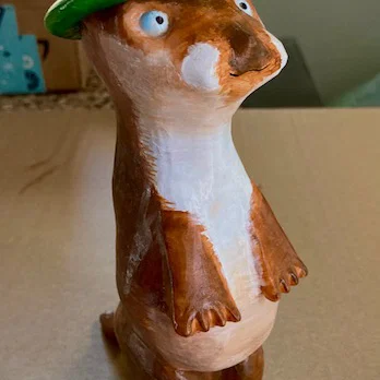 Mô hình chú rái cá đội mũ (Otter with Hat) - Thiết kế trang trí 3D