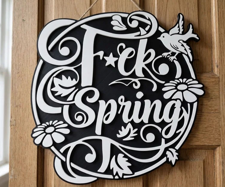 Bảng treo tường trang trí F*ck Spring 3D độc đáo cho mùa dị ứng - Image 1