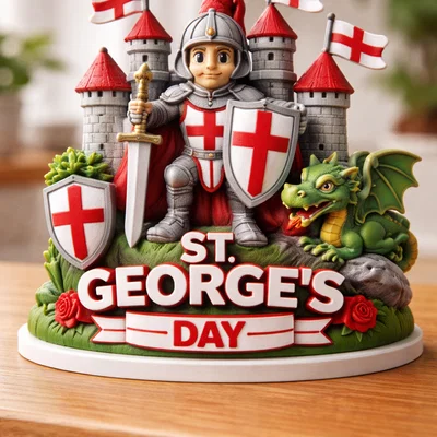 Mô hình Thánh George (St George's Day) - Biểu tượng nước Anh ngày 23 tháng 4