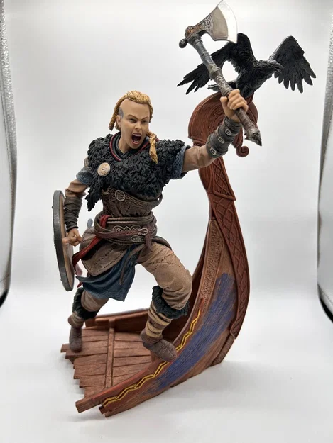 Mô hình 3D Eivor và chiến thuyền Drakkar (Assassin's Creed Valhalla) - Image 1