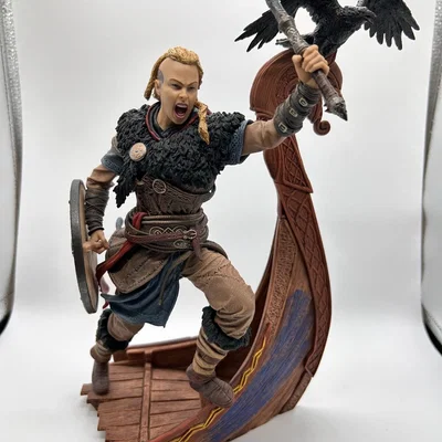 Mô hình 3D Eivor và chiến thuyền Drakkar (Assassin's Creed Valhalla)