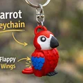 Vẹt Scarlet Macaw - Mô hình móc khóa khớp nối | In-Place linh hoạt | Không cần support - Thumbnail 2