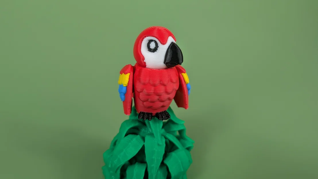 Vẹt Scarlet Macaw - Mô hình móc khóa khớp nối | In-Place linh hoạt | Không cần support - Image 3