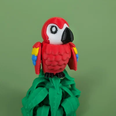 Vẹt Scarlet Macaw - Mô hình móc khóa khớp nối | In-Place linh hoạt | Không cần support