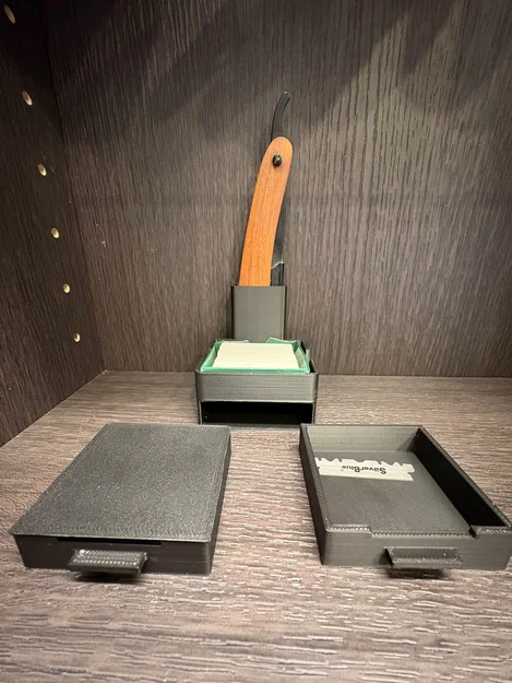 Giá đỡ dao cạo Shavette kiêm hộp bỏ lưỡi lam - Image 1