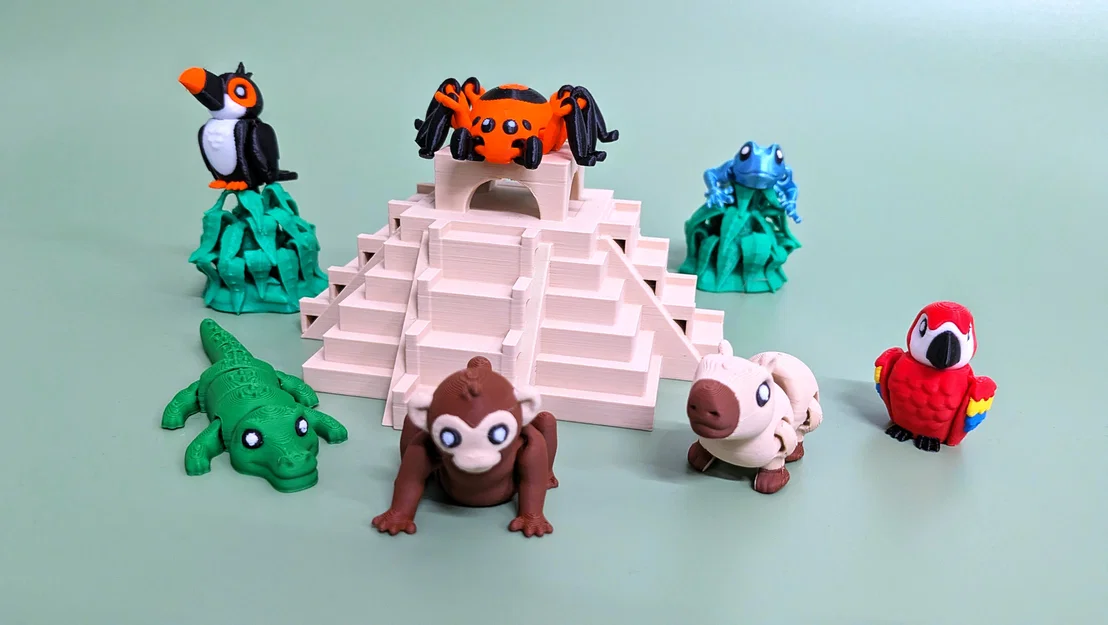 Vẹt Scarlet Macaw - Mô hình móc khóa khớp nối | In-Place linh hoạt | Không cần support - Image 4