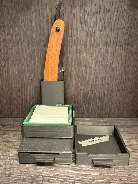 Giá đỡ dao cạo Shavette kiêm hộp bỏ lưỡi lam - Image 2