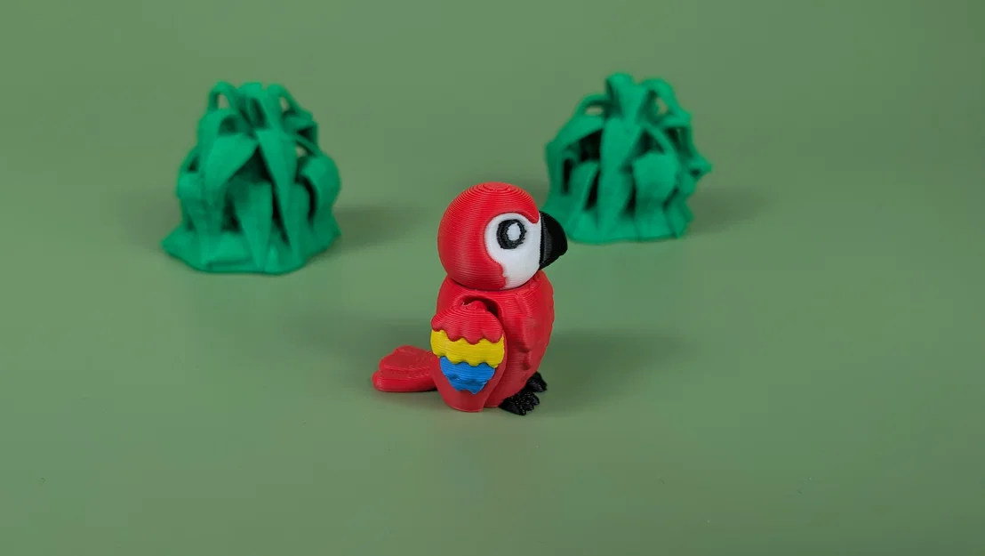 Vẹt Scarlet Macaw - Mô hình móc khóa khớp nối | In-Place linh hoạt | Không cần support - Image 6