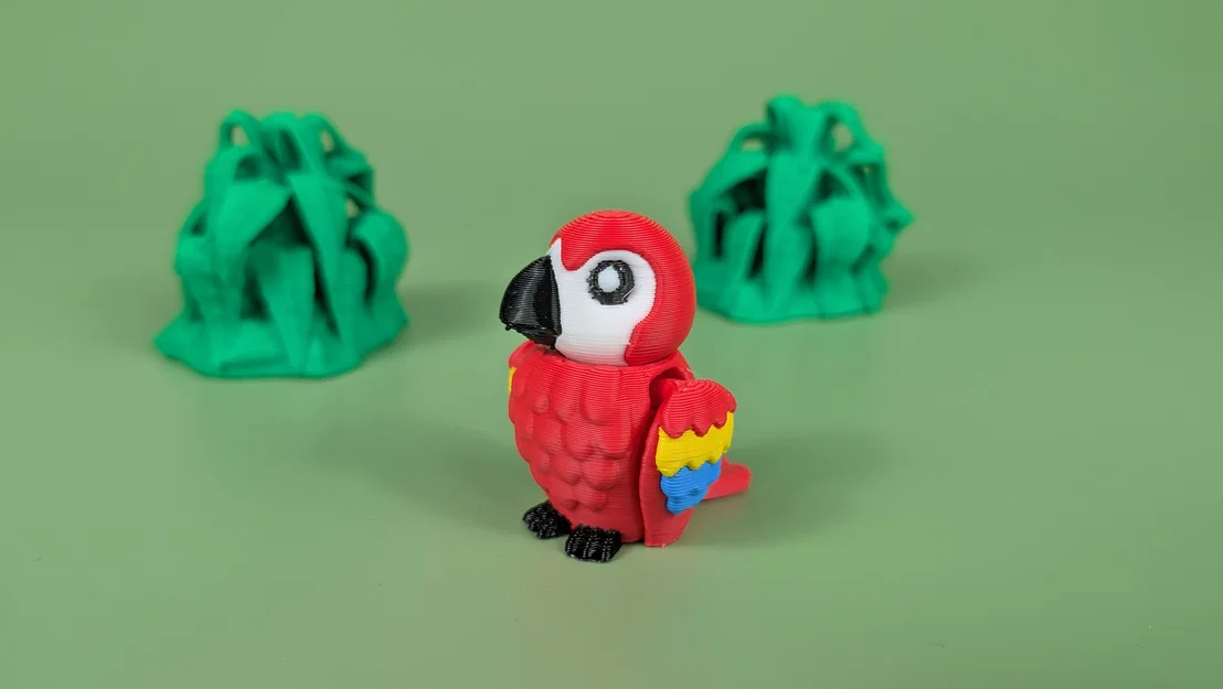 Vẹt Scarlet Macaw - Mô hình móc khóa khớp nối | In-Place linh hoạt | Không cần support - Image 10
