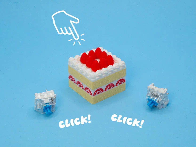 Mô hình Clicker Bánh Dâu Tây Hình Vuông - Image 1