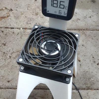 Giá đỡ quạt 12 cm tích hợp nhiệt ẩm kế