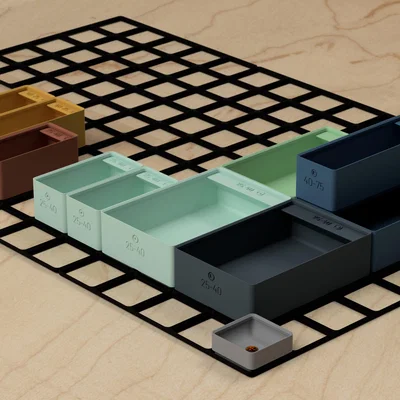 Bộ đế Gridfinity từ 1x1 đến 1x10 – Hệ thống Module chuẩn 42mm