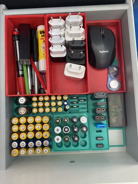 Bộ đế Gridfinity từ 1x1 đến 1x10 – Hệ thống Module chuẩn 42mm - Image 3