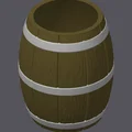 Mô hình thùng gỗ vân nổi (Textured Wooden Barrel) - Thumbnail 1