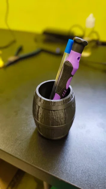 Mô hình thùng gỗ vân nổi (Textured Wooden Barrel) - Image 2