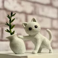 Mô hình mèo nghịch ngợm làm rơi chậu hoa - Thumbnail 1