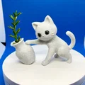 Mô hình mèo nghịch ngợm làm rơi chậu hoa - Thumbnail 3