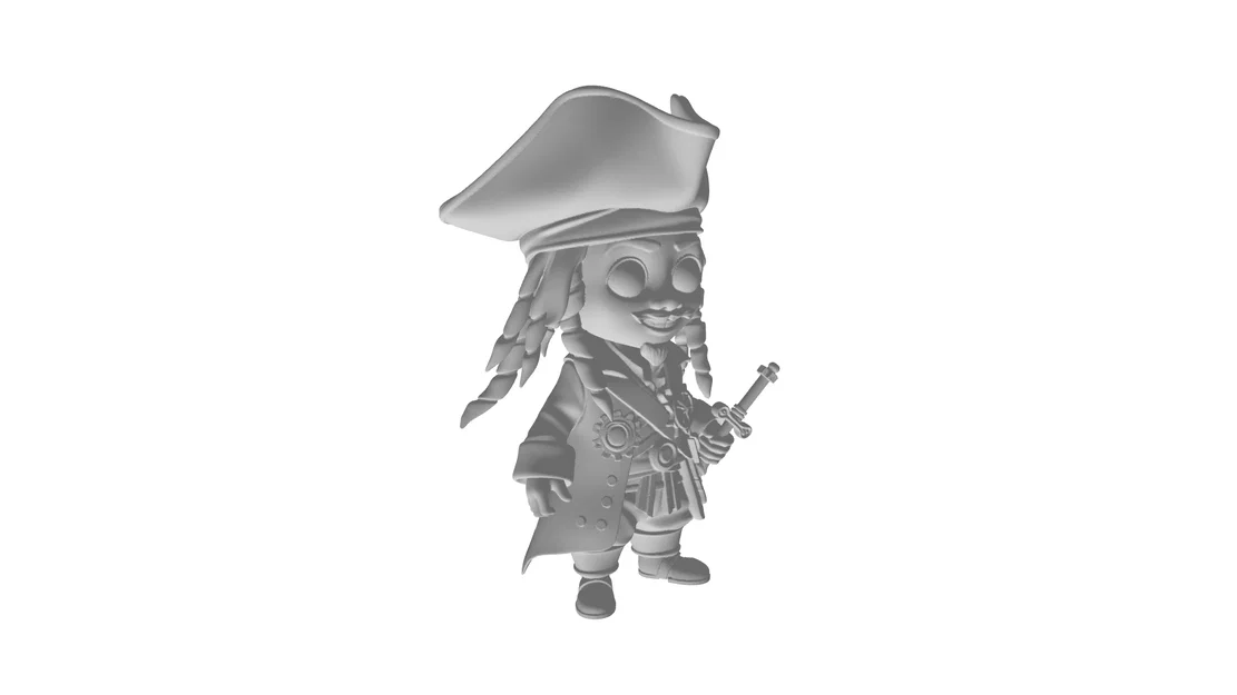 Mô hình 3D Jack Sparrow phong cách Chibi ấn tượng - Image 1