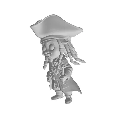 Mô hình 3D Jack Sparrow phong cách Chibi ấn tượng