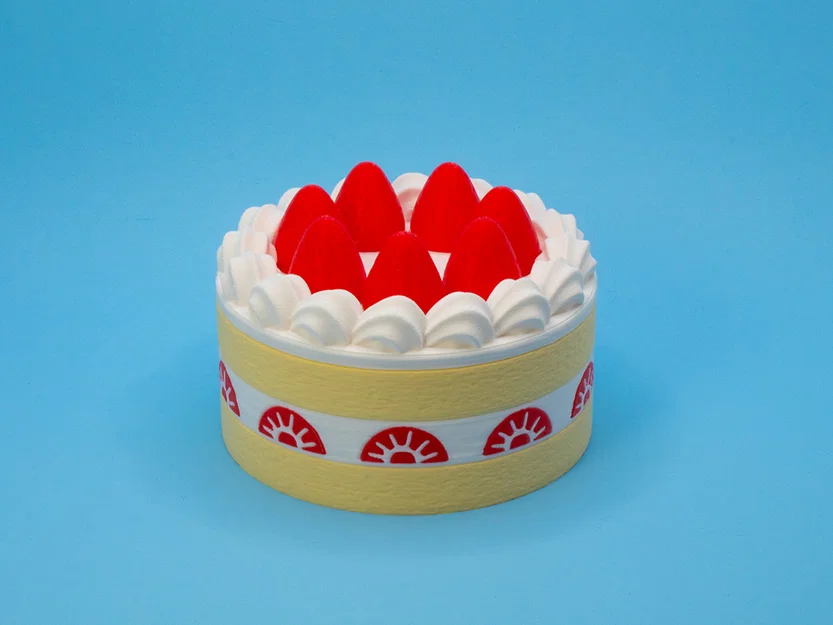 Hộp đựng bánh kem dâu tây hình tròn - Image 1